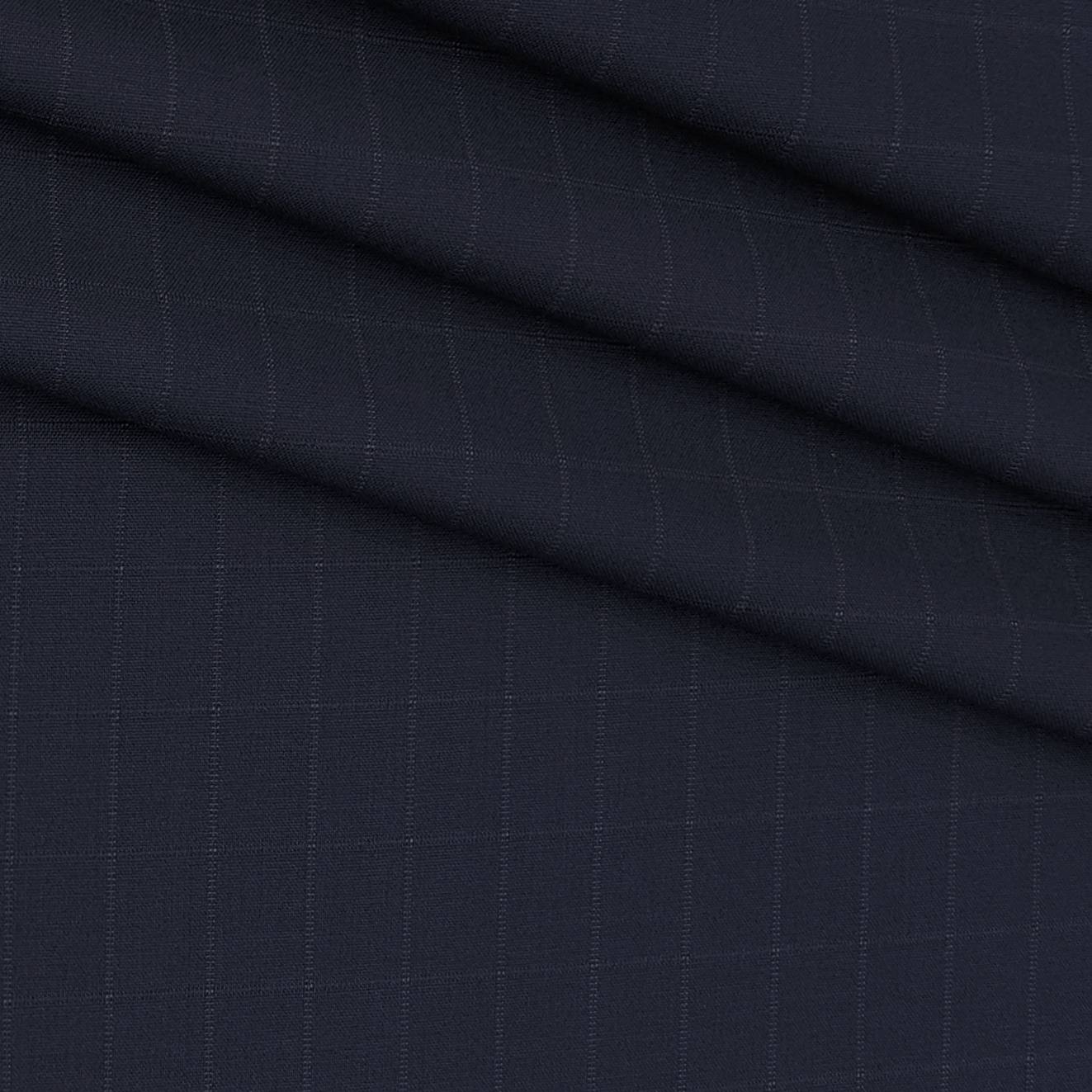 Trouser Fabric Donear 4Way Stretchable Premium Check Colour Dark Blue